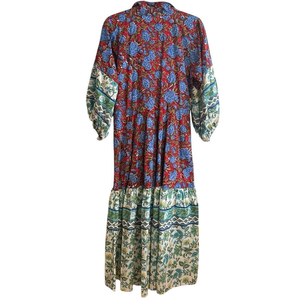 Sue Sartor Floral Flounce Midi Dress size XS - Picture 10 of 11